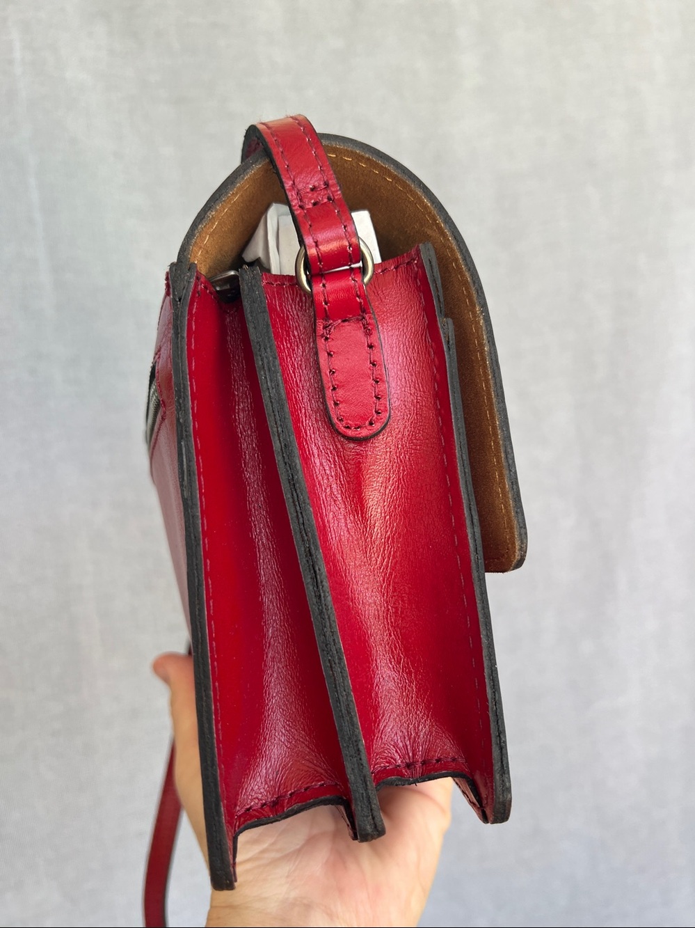 PATRICIA NASH Lanza tooled leather crossbody bag red NWT - Picture 4 of 17
